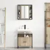 Image de vidaXL Ensemble de mobilier de salle de bain avec étagère 2 pcs Marron