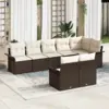 Image de vidaXL Ensemble de canapé de jardin 8 pc Marron polyrotin