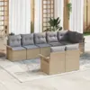 Image de vidaXL Ensemble de canapé de jardin 8 pc Beige polyrotin