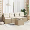 Image de vidaXL Ensemble de canapé de jardin Beige polyrotin