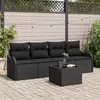 Image de vidaXL Ensemble de canapé de jardin Noir polyrotin
