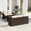 Image de vidaXL Ensemble de canapé de jardin Marron polyrotin