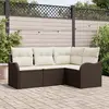 Image de vidaXL Ensemble de canapé de jardin Marron polyrotin