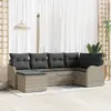 Image de vidaXL Ensemble de canapé de jardin 6 pcs Gris clair Poly rotin