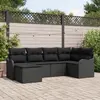 Image de vidaXL Ensemble de canapé de jardin 6 pcs Noir polyrotin