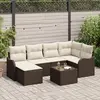 Image de vidaXL Ensemble de canapé de jardin 7 pc Marron polyrotin