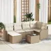 Image de vidaXL Ensemble de canapé de jardin Beige polyrotin