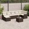 Image de vidaXL Ensemble de canapé de jardin Marron polyrotin