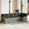 Image de vidaXL Ensemble de canapé de jardin 7 pcs Gris clair Poly rotin
