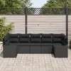 Image de vidaXL Ensemble de canapé de jardin Noir polyrotin