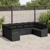 Image de vidaXL Ensemble de canapé de jardin Noir polyrotin