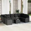 Image de vidaXL Ensemble de canapé de jardin Noir polyrotin