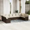 Image de vidaXL Ensemble de canapé de jardin Marron 344 x 177,5 x 85 cm