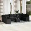 Image de vidaXL Ensemble de canapé de jardin Noir 55 x 55 x 37 cm polyrotin