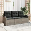 Image de vidaXL Ensemble de canapé de jardin Gris polyrotin