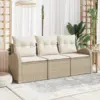 Image de vidaXL Ensemble de canapé de jardin Beige polyrotin