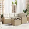 Image de vidaXL Ensemble de canapé de jardin Beige polyrotin
