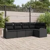 Image de vidaXL Ensemble de Canapés avec coussin Noir Polyester