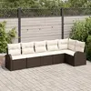 Image de vidaXL Ensemble de canapé de jardin 6 pcs Marron Poly rotin