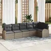 Image de vidaXL Ensemble de canapé de jardin Gris polyrotin