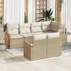 Image de vidaXL Ensemble de canapé de jardin Beige polyrotin