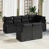 Image de vidaXL Ensemble de canapé de jardin Noir polyrotin