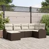 Image de vidaXL Ensemble de canapé de jardin 6 pc Marron polyrotin