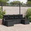Image de vidaXL Ensemble de canapé de jardin 6 pc Noir