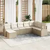 Image de vidaXL Ensemble de canapé de jardin 8 pcs Beige Poly Rattan