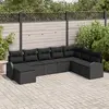 Image de vidaXL Ensemble de canapé de jardin 8 pcs Noir Poly Rattan