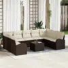 Image de vidaXL Ensemble de Canapés 10 pc Marron [Synthétique]: Poly Rattan