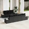 Image de vidaXL Ensemble de canapé de jardin avec coussin 8 pcs Noir polyrotin