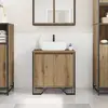 Image de vidaXL Meuble de Lavabo de Salle de Bain avec stockage Chêne artisanal