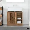 Image de vidaXL Cabinet de salle de bain avec porte Bois Ancien 63 x 29 x 55 cm