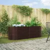 Image de vidaXL Lit surélevé Marron 240 x 80 x 81 cm Acier