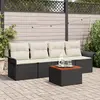 Image de vidaXL Ensemble de canapé de jardin 5 pc Noir polyrotin