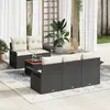 Image de vidaXL Ensemble de canapé de jardin 6 pc Noir polyrotin