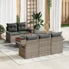Image de vidaXL Ensemble de canapé de jardin 6 pc Gris polyrotin