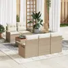 Image de vidaXL Ensemble de canapé de jardin 6 pc Beige polyrotin