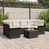 Image de vidaXL Ensemble de canapé de jardin 7 pc Noir polyrotin