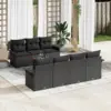 Image de vidaXL Ensemble de canapé de jardin avec coussin 8 pcs Noir polyrotin