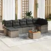 Image de vidaXL Ensemble de canapé de jardin 8 pc Gris polyrotin