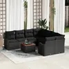 Image de vidaXL Ensemble de canapé de jardin avec coussin 9 pcs Noir polyrotin