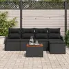 Image de vidaXL Ensemble de canapé de jardin 6 pc Noir polyrotin