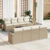 Image de vidaXL Ensemble de canapé de jardin 9 pc Beige polyrotin