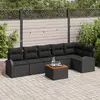 Image de vidaXL Ensemble de canapé de jardin 7 pc Noir polyrotin