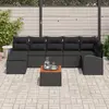 Image de vidaXL Ensemble de canapé de jardin 8 pc Noir polyrotin