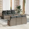 Image de vidaXL Ensemble de canapé de jardin 7 pc Gris polyrotin