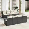 Image de vidaXL Ensemble de canapé de jardin avec coussin 9 pcs Noir polyrotin