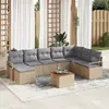 Image de vidaXL Ensemble de canapé de jardin avec coussin 8 pcs Beige polyrotin